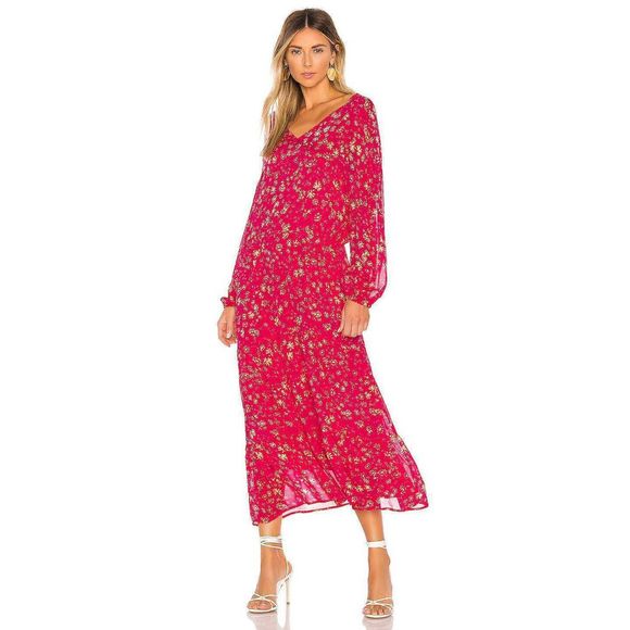 Free People Dresses & Skirts - Free People Wall Flower Sheer Back Tie Midi Dress